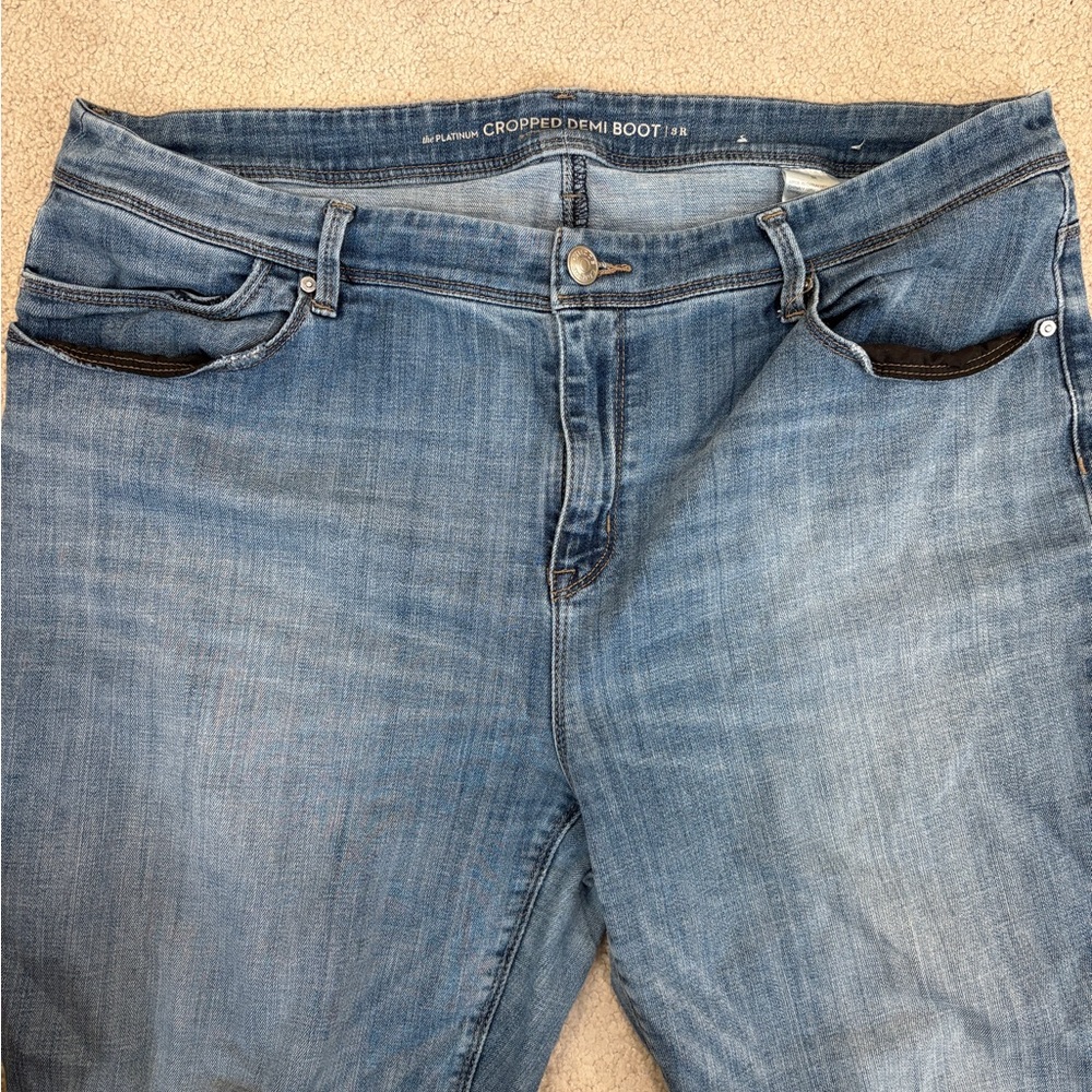 Chico's Light Blue Cropped Demi Boot Jeans